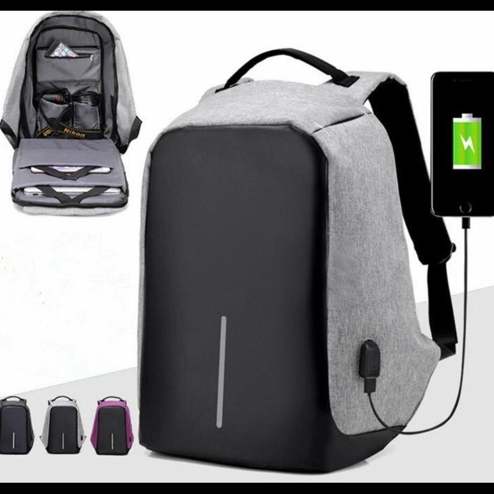 USB charging Anti theft backpacks Black only